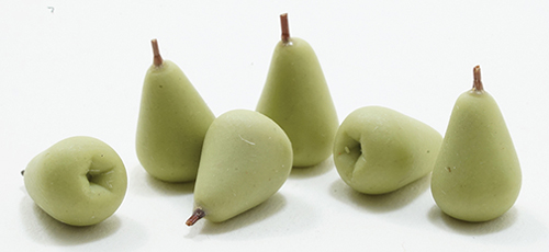 Dollhouse Miniature Pears, 6Pc Dollhouse Miniature Pears, 6Pc